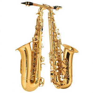 Saxofón Alto, Clave Eb, F, Directo de Fábrica #    Instrumento Musical de Viento con Acabado en Laca Dorada - Product Image 1