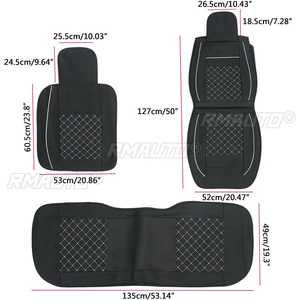 7 pièces Housses de siège de voiture universelles en cuir PU, pour toutes saisons, avant et arrière, coussin de protection pour siège auto - Product Image 6