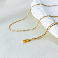 Collier pour femme EMANCO Classic Fine Chain plaqué or, acier inoxydable, fermoir mousqueton amélioré, réglable, accessoires simples