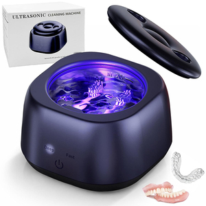 Limpiador de Dentaduras Postizas Ultrasónico de Alta Frecuencia con Vibración UV y 2 Modos de Limpieza Profunda para el Hogar - Product Image 1