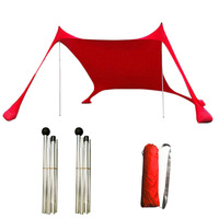 Auvent de plage pare-soleil tente de plage avec sac de sable de qualité Lycra Nylon tissu poteaux en fer-abri parfait pour le soleil
