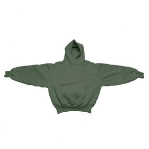 Yingling 550G Boxy Cropped Knit Hoodie Sunfaded Cotton Custom Applique Hoodies Heavyweight Wide Waistband Boxy Cropped Hoodies - Product Image 6