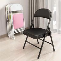 Chaise pliante en métal pour la maison, tabouret simple avec dossier, siège portable pour dortoir, bureau, salle à manger, ordinateur, conférence