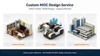 Modèles de voitures MOC personnalisés/mini figurines/anime/fleurs/robots, ensembles de blocs de construction, briques personnalisées, jouets pour enfants et adultes
