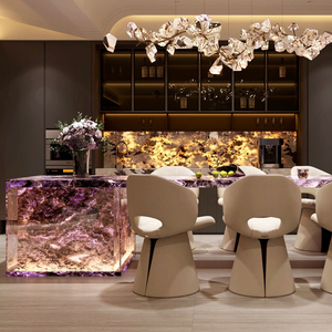 <span class=keywords><strong>Comptoir</strong></span> de bar en améthyste, pierre translucide naturelle de couleur violette, design mystérieux rétroéclairé, <span class=keywords><strong>pour</strong></span> cuisine ouverte - Product Image 2