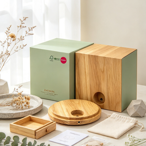 Base de Lámpara Redonda Moderna de Madera de Haya al por Mayor con Impresión de Logotipo Láser para Accesorios de Iluminación y Decoración del Hogar, Hecho en Vietnam - Product Image 5
