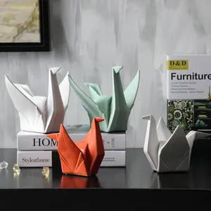 2021 nuevos Nordic creativo abstracto moderno de Origami estatua estatuilla Animal escultura para casa decoración regalos 1
