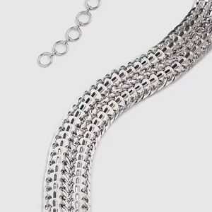 Rhinestone Crystal <b>Chain</b> Embellished Metal Iron Women's Stylish Wedding Sash Waist <b>Chain</b> <b>Belt</b> Customized Color Size High Quality - Product Image 4