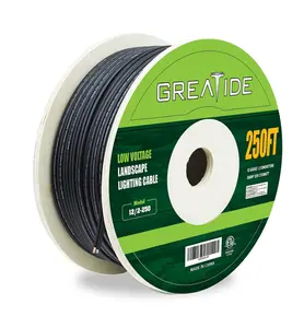 12/2 Low Voltage Landscape Lighting Wire, Outdoor Direct Burial Cable, 12 Gauge 2 Conductor, 250 Feet