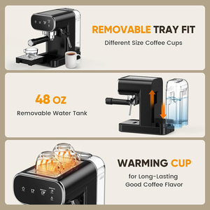 Máquina de Café Espresso Profesional para Cappuccino, Personalizada de Fábrica, 20 Bares, para el Hogar, con Molinillo de Granos de Café - Product Image 4