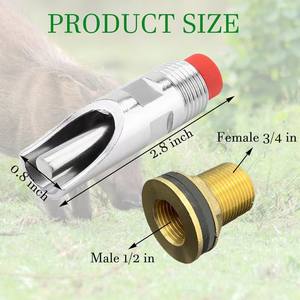 नया धन ब्रांड WT-0029 1/2 इंच स्टेनलेस स्टील स्वचालित बेल सुअर पीने के प्लास्टिक कैप फिल्टर 0.3-0.8 एल/मिनट प्रवाह दर - Product Image 3