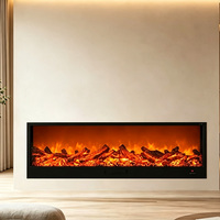Cheminée électrique artistique haut de gamme, flamme multicolore, WiFi, Bluetooth, taille personnalisée pour la décoration de villas, hôtels et projets commerciaux