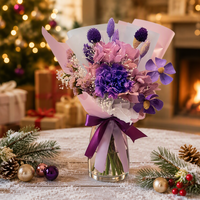 Hfloral Eucalyptus Coton Baby Coin Exotica Feuilles de Ruscus Herbe Mini Fleurs Séchées pour Mariage et Saint-Valentin