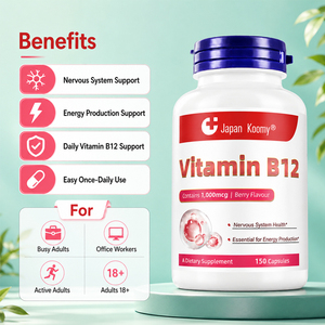 Complément alimentaire de vitamine B12 1000 mcg, soutient la santé immunitaire des adultes, 150 capsules de vitamine B12 - Product Image 3