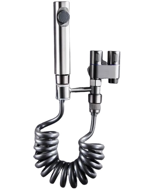 Mini Corner Valve One in Two Out Toilet Companion Spray Gun Bidet Set