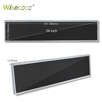 Layar LCD bar memanjang 24 inci 1920x360 yang banyak digunakan, panel LCD TFT IPS layar ultra lebar 24 inci untuk toko departemen