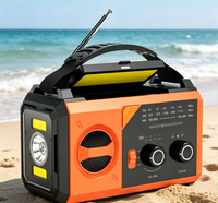 Radio météo portable d'urgence 20000mAh, solaire, à manivelle, lampe torche, sirène SOS, NOAA WB AM FM