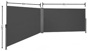 HUGELEAF Waterproof <b>Shade</b> Wind Manual Double Side Privacy Screen Removable Outdoor Retractable Awning with UV-Fighting - Product Image 2