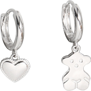 <b>Teddy</b> Bear <b>Heart</b> Asymmetrical Earrings Zinc Alloy Charm Women's Gift Jewelry - Product Image 5