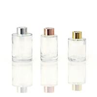 Ensemble de diffuseurs cylindriques en verre haut de gamme de luxe avec bouchons métalliques multicolores, parfum d'ambiance pour la maison, sérigraphié, Jangsu Xuzhou No
