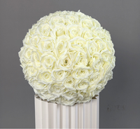 Boule de fleurs artificielles rondes en gros, rose, blanche, violette, pour décoration de cérémonie de mariage