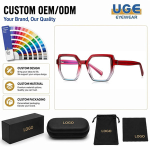 Nouvelles montures de lunettes de créateur de luxe pour femmes et hommes, grandes montures dégradées en TR90, lunettes d'ordinateur anti-lumière bleue - Product Image 1
