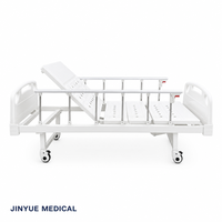 Lit médical manuel à 2 manivelles avec tête de lit ABS à clipser, sommier à lattes, barre anti-pincement en aluminium à couverture intégrale, charge maximale 170 kg