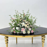 Décoration florale de sol luxueuse GNW en plastique rose et vert pour allée de mariage, événements, maison, intérieur/extérieur