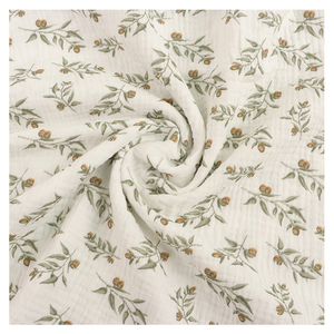 Petites fleurs mignonnes impression 100% mousseline de coton peigné biologique Double gaze crêpe tissu tissé pour les filles et les garçons pyjamas de bébé - Product Image 6