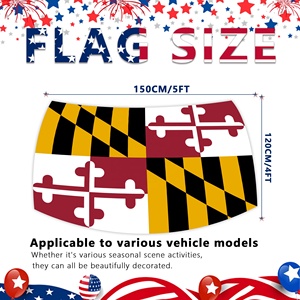 Bandera de poliéster para capó de coche, diseño de Maryland, para rally de vehículos, exhibiciones y decoración del capó del motor. - Product Image 2