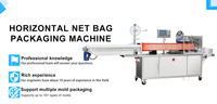 Horizontale netzakverpakkingsmachine, 1-5kg automatische netzakknipper voor sinaasappels, druiven, drakenvruchten, met label- en datumafdruk
