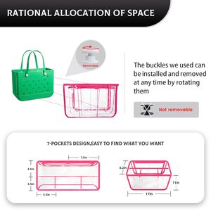 Clear <b>Beach</b> Bag Organizer for Bogg Bag <b>Accessories</b> Compatible with Bogg Bag XL PVC <b>Beach</b> Tote HandBags Insert Divider Pouch - Product Image 5