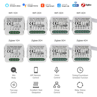 Tuya SMARSECUR Modul Catu Daya Sakelar Mini Smart Switch Zigbee 2 Arah Wifi Modul Sakelar Relay Pintar Tanpa Netral