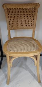 Chaise de salle à manger traditionnelle en bois massif avec dossier croisé et assise en corde tressée à la main |   Chaise d'intérieur pour restaurant commercial et mariage - Product Image 2