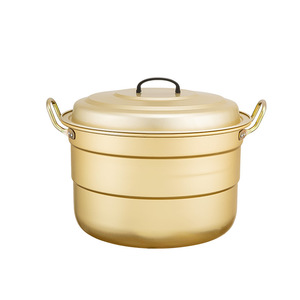 Commercial Yellow Aluminum Steamer <b>Pot</b> Large Capacity With Lid Energy <b>Saving</b> For Gas Stove - Product Image 1