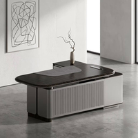 Bureau de direction haut de gamme avec serrure à code, peinture résistante à l'eau, écologique, dureté 3H, finition brillante 8 couches, mobilier exécutif premium pour PDG