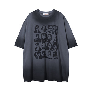 เสื้อยืดแนวสตรีทฮิปฮอปของผู้ชายสำหรับฤดูร้อน2025เสื้อยืดผ้าฝ้ายลายอวตารผ้าสีเข้มเสื้อถักแขนสั้นทรงหลวมสำหรับ100% - Product Image 4