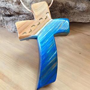 Handmade Wooden <b>Cross</b> <b>Pendant</b> Relief Engraved Religious Gift For Temple Use - Product Image 2