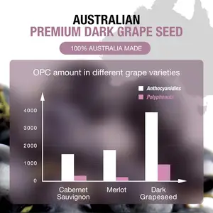 Cápsulas de semilla de uva negra Premium australiana personalizadas al por mayor