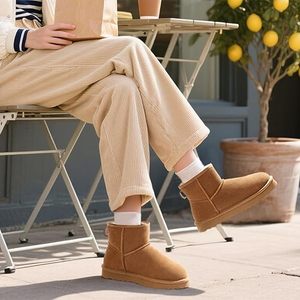 Bottes d'hiver classiques <span class=keywords><strong>pour</strong></span> femmes Uggly de haute qualité, en cuir véritable, fourrure et laine, pantoufles d'hiver, chaussures d'hiver <span class=keywords><strong>pour</strong></span> femmes, bottes de <span class=keywords><strong>neige</strong></span> d'hiver - Product Image 3