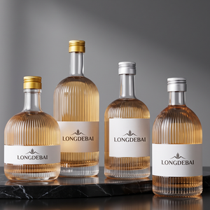 Botellas de Vino de Vidrio Más Vendidas para Vino de Frutas, 375ml 500ml 750ml, Botellas de Vino Vacías Transparentes con Fondo Cóncavo - Product Image 1