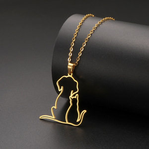 Nouveaux Colliers <span class=keywords><strong>de</strong></span> Mode <span class=keywords><strong>en</strong></span> Acier Inoxydable avec Pendentifs Creux Adorables Chat et Chien <span class=keywords><strong>pour</strong></span> Femmes – <span class=keywords><strong>Vente</strong></span> <span class=keywords><strong>en</strong></span> <span class=keywords><strong>Gros</strong></span> - Product Image 3