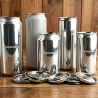Canette en aluminium vide pour boissons, recyclable, en métal, vente en gros, logo personnalisé