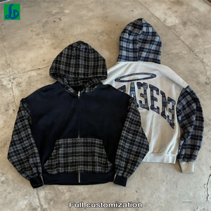 <span class=keywords><strong>Sweat</strong></span> à <span class=keywords><strong>capuche</strong></span> <span class=keywords><strong>oversize</strong></span> unisexe en molleton français personnalisé, colorblock, patchwork, fermeture éclair, <span class=keywords><strong>sweat</strong></span> à <span class=keywords><strong>capuche</strong></span> pour homme - Product Image 1