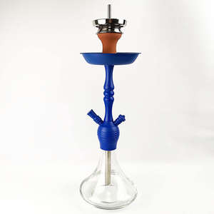 Cachimbas de Doble Manguera Multicolores Rojo Azul Dorado con Cuerpo de Metal, Base de Vidrio Transparente y Tapa de Madera, Juego de Cachimba, Shisha, Chicha - Product Image 6