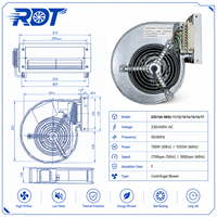 D2D160-BE02-12 AC Zentrifugalventilator 230V 700W 2700RPM Doppelinlass-Gebläse für Industrielle Inverterschränke & SPS-Belüftung