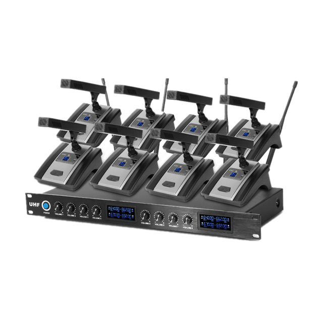 CSL OEM Professional 200CH UHF Wireless Microphone System XLR Metal Construction Noise Cancelling for Church Stage Meeting