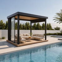 Éclairage LED Dimmable, Gazebo Motorisé en Aluminium Personnalisé, Construction Avancée pour Fêtes Nocturnes en Extérieur, Événements et Zones de Loisirs