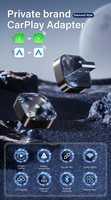 Adattatore Mini a Forma di T per CarPlay Wireless e Android Auto, Qualcomm 8-Core, Bluetooth e USB, Compatibilità Universale, Versione Diamond