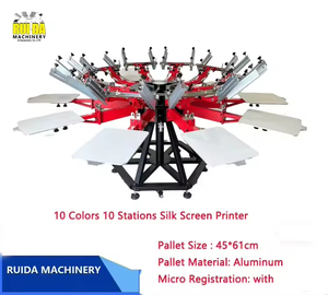 Máquina de Serigrafía Rotativa Ruida OEM/ODM para Camisetas, 10 Colores, 10 Mesas, Equipo de Serigrafía para Prendas de Vestir - Product Image 4